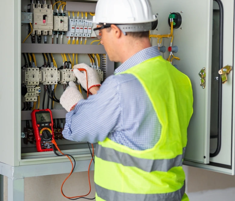 Technician performing maintenance